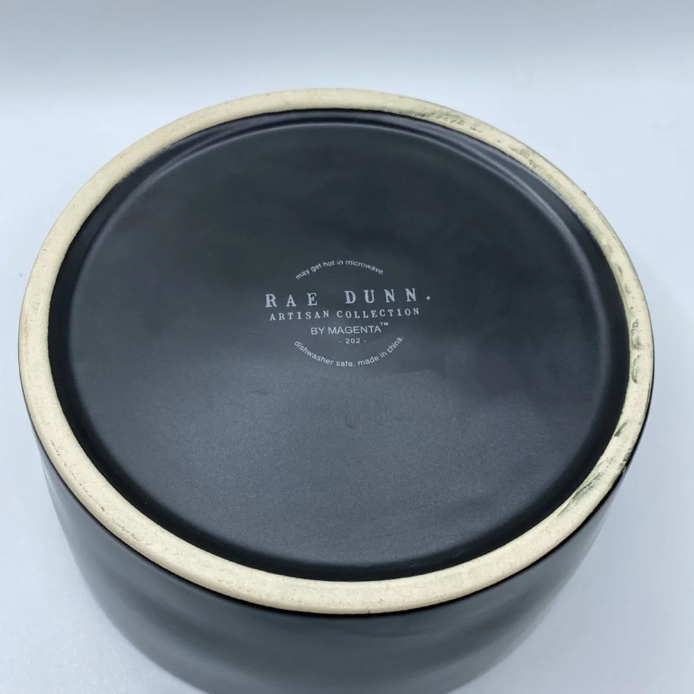 Rae Dunn Black Scary Cute Dog Bowl Halloween